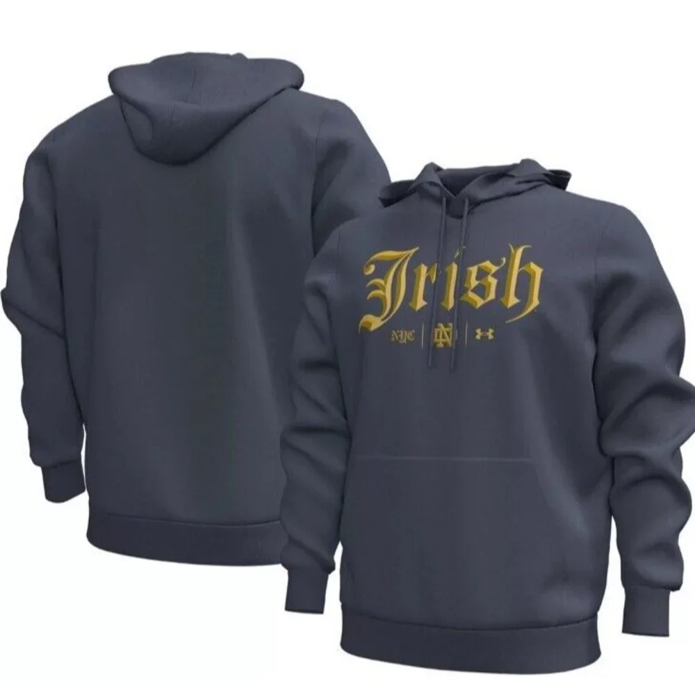 Men's Under Armour Navy Notre Dame Fighting Irish 2024 Shamrock Series Size 2XL - Picture 1 of 5